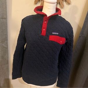 Patagonia Quilted Red & Blue Quilted Pullover. Size Small